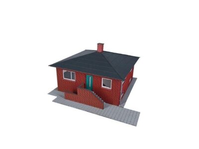 87290  Bungalow, røde sten