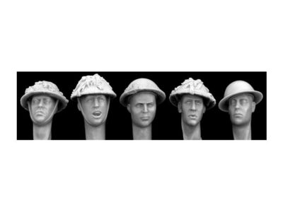 hbh/12 5 heads in British WW2 helmets