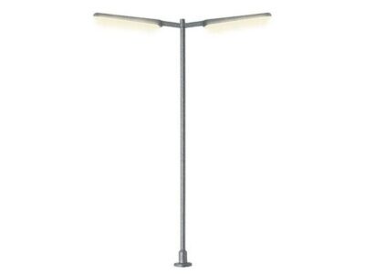 60992  Moderne Gadelampe Dobbelt LED hvid
