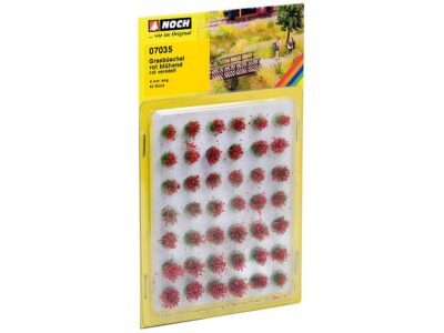 07035  42 græstotter 6 mm i røde – haveplanter