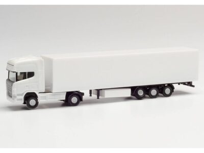 013802 Minikit Scania R TL Koffer-Sattelzug, hvid