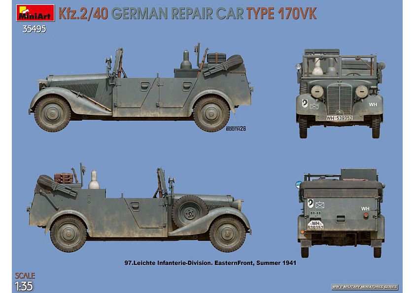 35495 Kfz.2/40 German WWII Repair Car Type 170VK - Billede 10