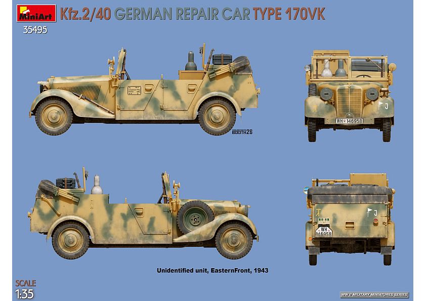 35495 Kfz.2/40 German WWII Repair Car Type 170VK - Billede 9
