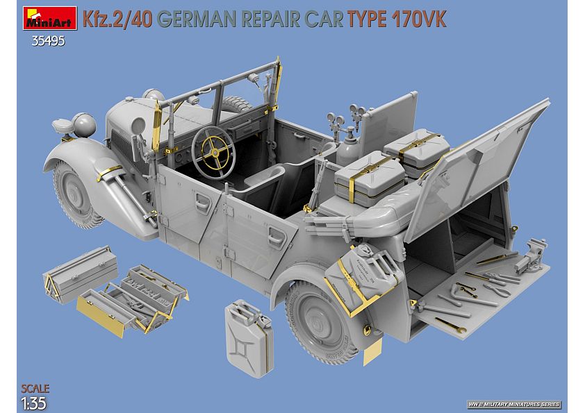 35495 Kfz.2/40 German WWII Repair Car Type 170VK - Billede 8