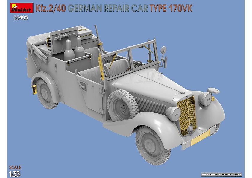 35495 Kfz.2/40 German WWII Repair Car Type 170VK - Billede 7