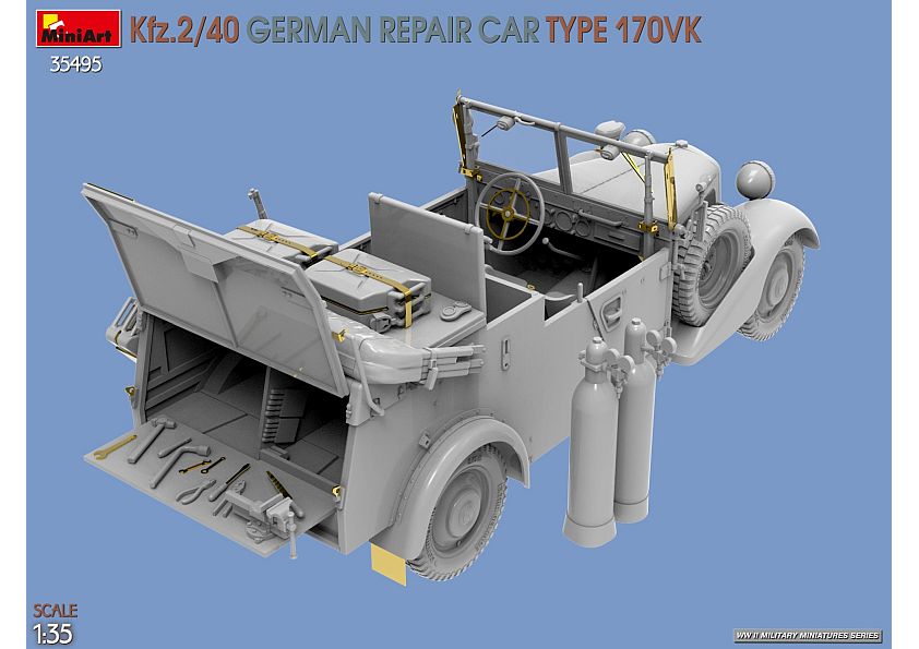 35495 Kfz.2/40 German WWII Repair Car Type 170VK - Billede 6