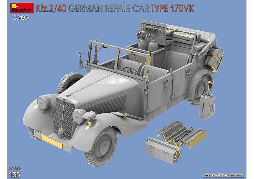 35495 Kfz.2/40 German WWII Repair Car Type 170VK - Billede 5